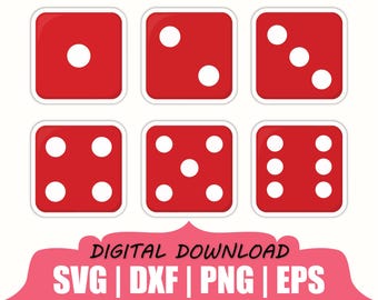 Rode dobbelsteen sticker, svg, dxf, png