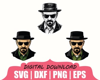 Breaking Bad Heisenberg Sticker Svg, Dxf, Png