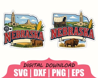 Nebraska State Sticker Svg, Dxf, Png