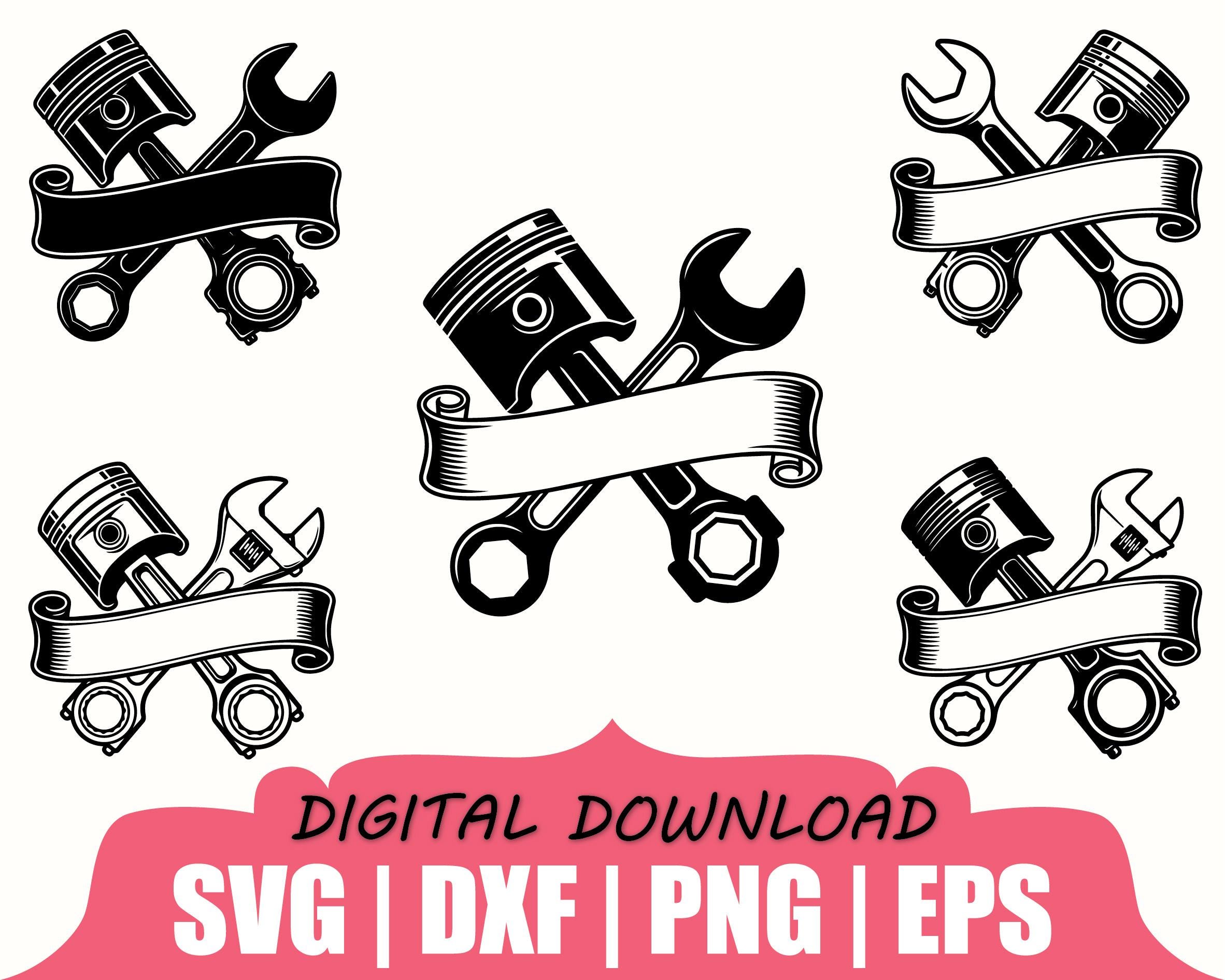 Engine Parts Clipart Silhouette, Svg, Dxf, Png - Etsy
