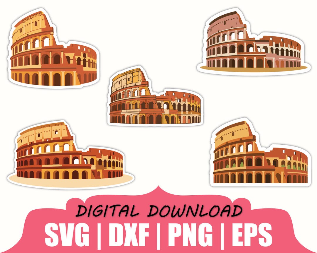Colosseum Rome Sticker Colosseum Rome Sticker Svg, Dxf, Png - Etsy