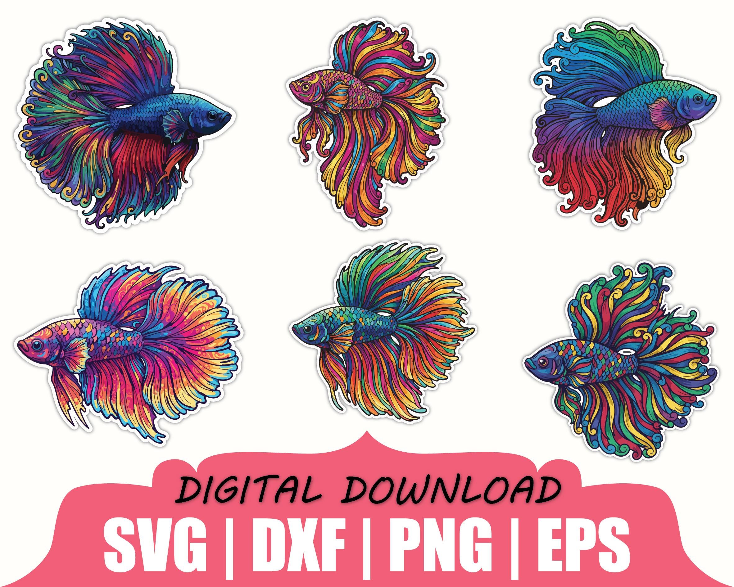 Betta Fish Sticker Svg, Dxf, Png - Etsy