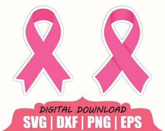 Cancer Ribbon Sticker Svg, Dxf, Png