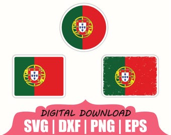 Pegatina de la bandera de Portugal en formato SVG, DXF y PNG.