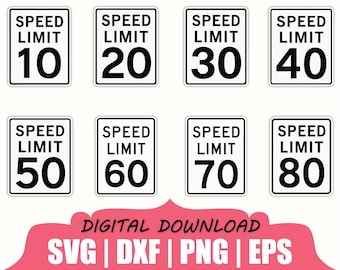 Speed Limit Sign Svg, Dxf, Png