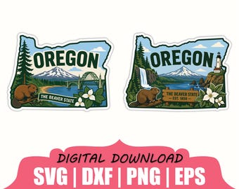 Oregon State Sticker Svg, Dxf, Png