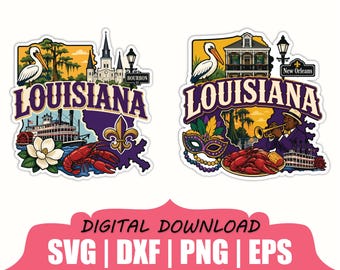 Louisiana staat sticker-svg, dxf, png