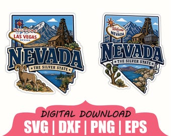 Nevada State Sticker Svg, Dxf, Png