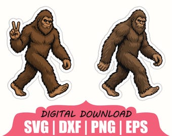Pegatina de Bigfoot en formato SVG, DXF y PNG.