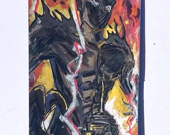 Hand drawn bookmark of the English Percy Jackson book covers