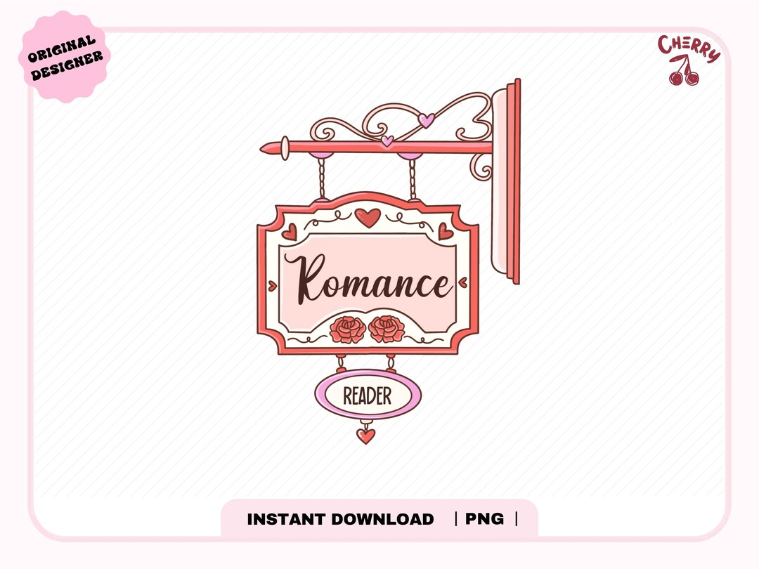 Romance Library Sign Romance Reader Sign PNG, Cute Trendy Romance Fantasy Romantasy Smutty ...
