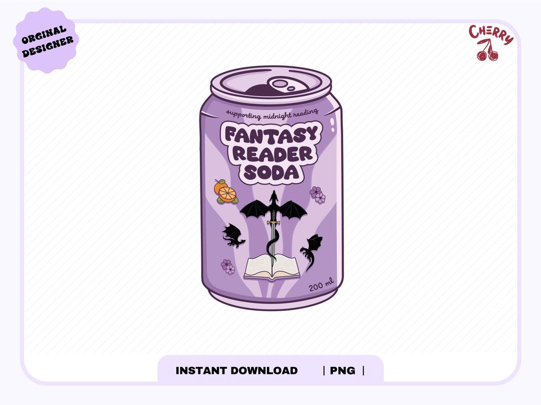 Fantasy Reader Soda PNG, Cute Trendy Bookish Fantasy Romantasy Fourth ...