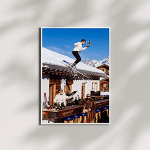 Club Paradiso Poster, Photography Prints, Tony Kelly Wall Art, Ski Prints, St Moritz, Fine Art Print, Winter Wall Decor, Digital Poster