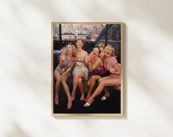 Sex and the City Poster, Carrie Bradshaw Print, 90s Fashion Wall Art, SATC Wall art, Digital Poster
