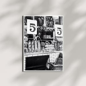 New York City Bakery | Black and White Art | Vintage Bread Store | Downloadable Prints