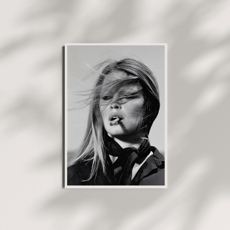 Brigitte Bardot Portrait: Vintage French Black and White Photography (Digital Download) image 1
