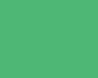 May include: A solid, uniform square field of vibrant medium green color. The image consists entirely of this single, flat, and consistent shade of green, displaying no patterns, textures, gradients, or additional elements within the frame.