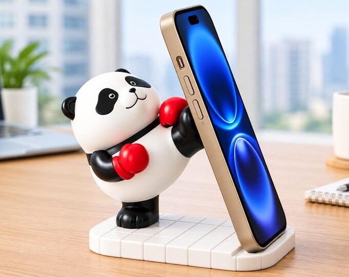 Panda Phone Stand, Kawaii Desk Holder, Office Decor Gift