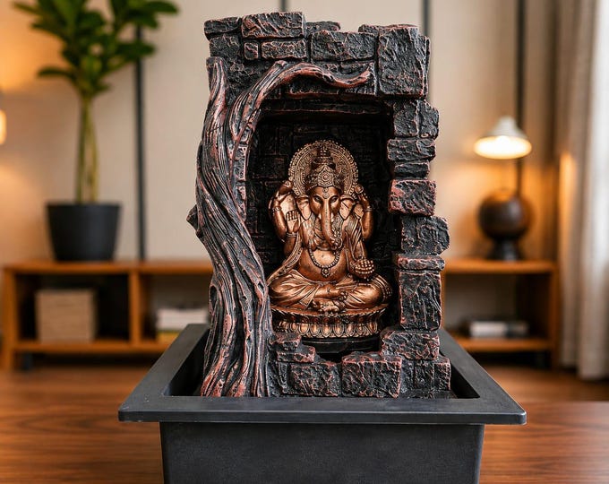 Ganesh Water Fountain, Lord Ganesha Fountain, Hindu Home Decor, Spiritual Garden