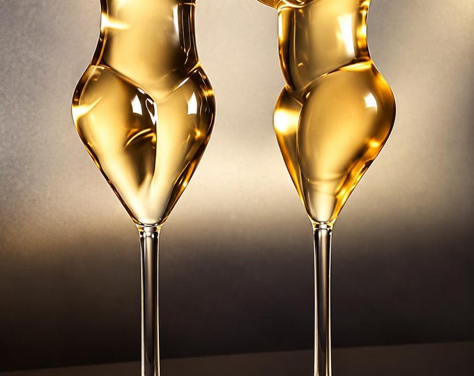 Female Body Wine Glass, 200ml Torso Champagne Flute, Novelty Cocktail Glass