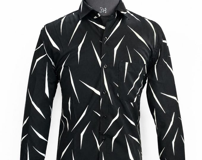 Men's Shirt, Black Printed Shirt, Fashion & Casual, Modern Design, Long Sleeve