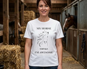 Horse Lover T-Shirt | Minimalist Line Art Equestrian Tee