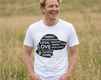 Springer Spaniel Word Cloud T-Shirt | Dog Family Loyal Love Energetic Friend