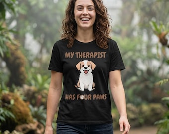 Dog Lover T-Shirt | My Therapist Has Four Paws Pet Therapy Tee