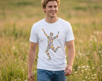 Colourful Summertime Mosaic Man T-Shirt | Pattern Using Summer Icons