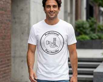Plumber Professional Pipe Handler T-Shirt | Plumbing Logo Tee