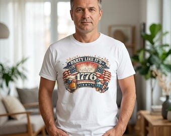 Party Like Its 1776 Tee  American Flag, Fireworks, Independence Day