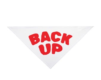 Pañuelo para mascotas: Estampado "BACK UP", accesorio de poliéster.