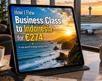 Guía en PDF sobre estrategias de viaje en clase ejecutiva en Indonesia (descarga digital)