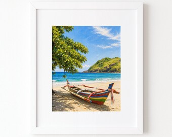 Descarga digital / Barco Lombok Jukung / Tanjung Aan Indonesia Wall Art