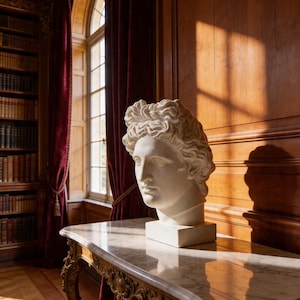 Apollo Statue – Classical Greek Bust Sculpture I Handmade Plaster Art I Elegant Home Decor I Personalized gift I  Height 40 CM/ 15.75 IN