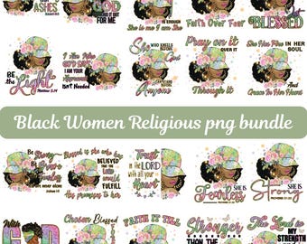 Black Woman Christian PNG Bundle, Inspirational Black Woman PNG, Faith Quotes Bundle, Black Girl Magic Png, Christian Black Girl PNG,