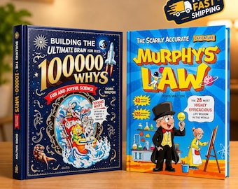 Kids Educational Book Set, 100000 Whys Science & Murphy's Law, Fun English Learning Gift