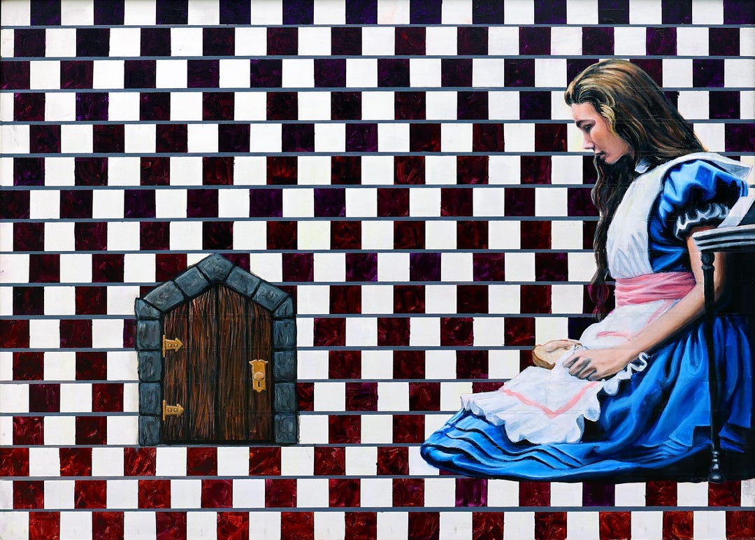 Alice at the Entrance: Optical Illusion Art, Alice in Wonderland ...