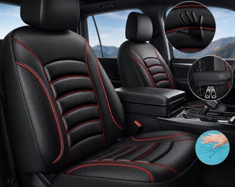 3D Foam PU Leather Car Seat Covers–Universal Full Set seats covers for car Truck SUV  Sedan, Airbag Compatible Waterproof luxury comfortable