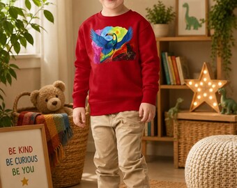 Peace of Art Kids Crew Neck Sweatshirt- Anishinaabe