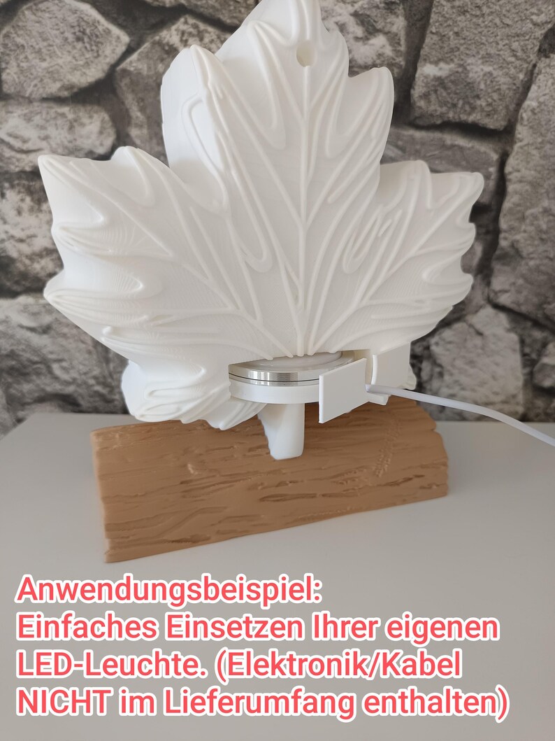 3D printed maple leaf lampshade & base image 7