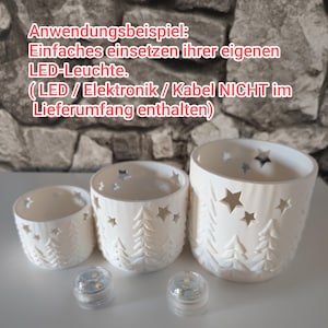Winterwald LED Teelicht Hülle Set 3 teilig 画像 4