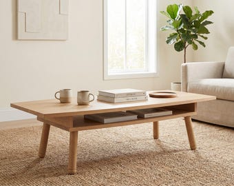Mid Century Modern Coffee Table Plans• Curved Plywood Coffee Table Blueprint• DIY Living Room Table with Storage Shelf• PDF Digital download