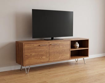 DIY Long Modern Media Console Plans | Mid Century TV Stand Blueprint | Low Profile Entertainment Center Plan | Living Room Credenza PDF