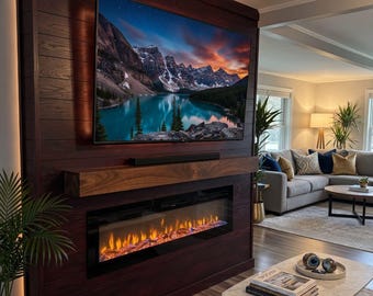 3-in-1 DIY Shiplap Fireplace Customizable Plans | Hidden Storage Mantel & Media Wall DIY | Electric Fireplace Surround | Media Wall Guide