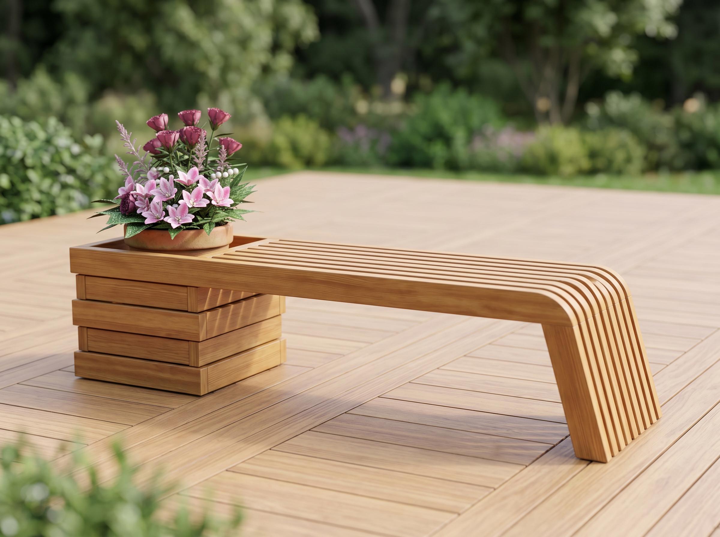 DIY Modern Garden Bench Plans With Built in Planter Box Woodworking ...