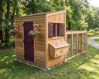 2-in-1 Chicken Coop with Shed Plans Walk In Hen House PDF Woodworking Blueprint Large Outdoor Poultry Ark Design Instant Digital Download