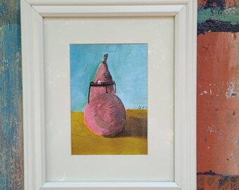Double-Sided Art Print: Pear Home, Corporate Ladder Surrealism (No Frame)