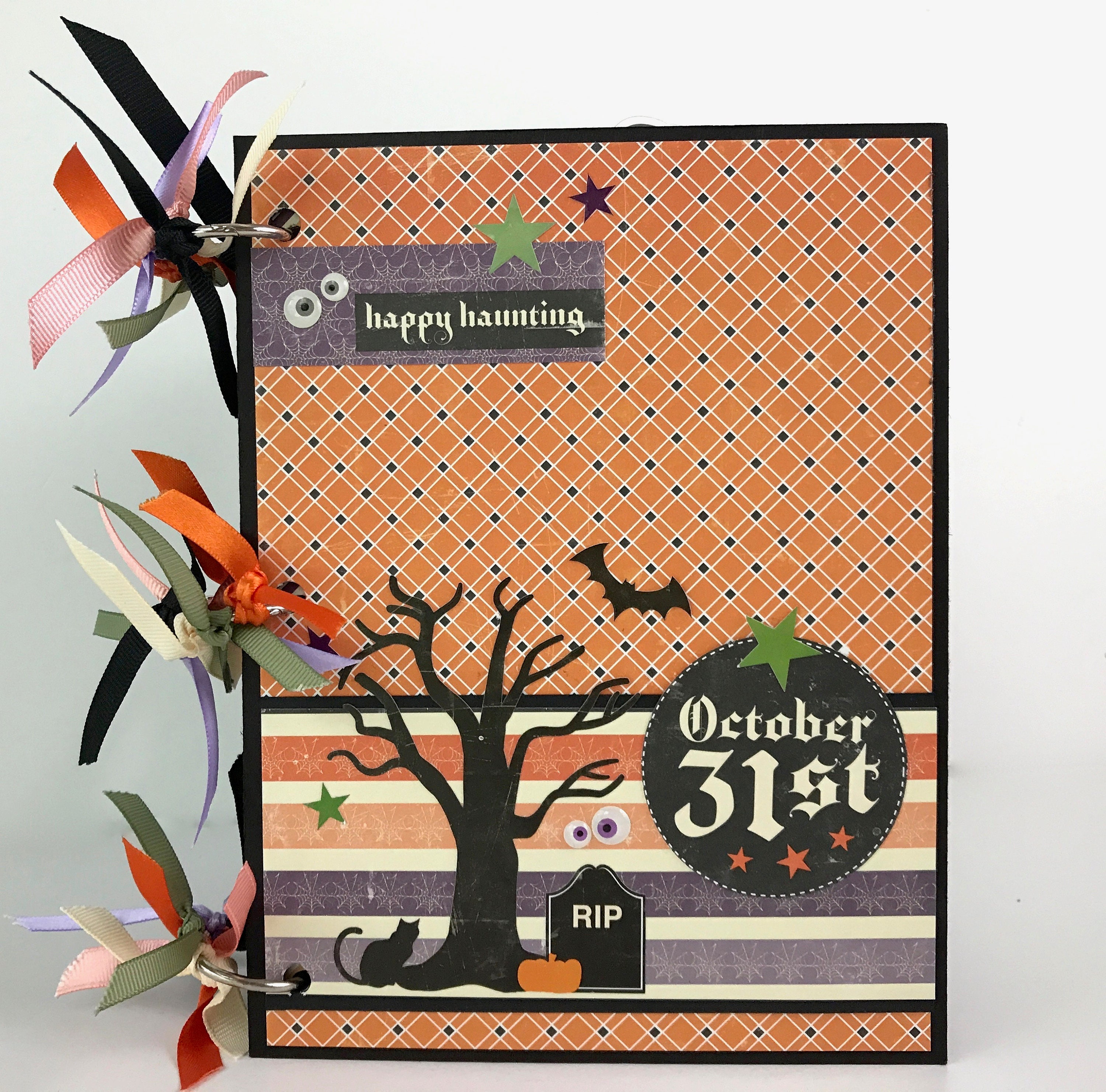 Halloween Scrapbook Kit or Premade Mini Album Pre Cut with Etsy
