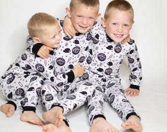 Mama’s Boy Bamboo Baby Pajamas | Boy Bamboo Sleeper | Soft Baby Boy PJs | Neutral Black White Baby Outfit | Cozy Bamboo Set